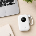 "Powerton ENERGY White EDITION" external battery 10000mAh, 2x USB-C, 22.5W, built-in cables, white