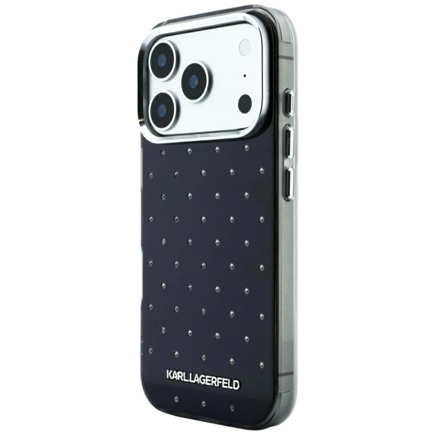 Чехол Karl Lagerfeld IML с стразами и электролитным логотипом для iPhone 18 Pro / 17 Pro черный – 3
