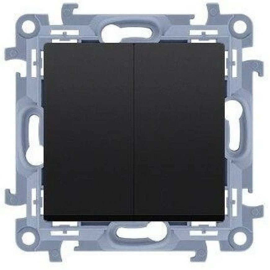 Schneider Electric КОНТАКТ SIMON 10 МОДУЛЬ ЧЕРНЫЙ МАТОВЫЙ УНИВЕРСАЛЬНЫЙ ВКЛЮЧАТЕЛЬ 2X ГАЙКОВЫЕ ЗАЖИМЫ 10AX 250V – 2