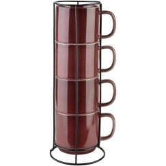 Affek Design EVIE BURGUNDY 4 tassi aluskomplekt (4 x 370 ml)