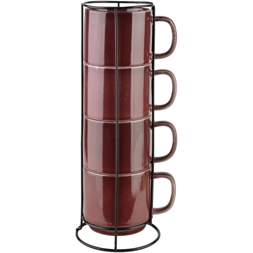 Affek Design EVIE BURGUNDY 4 kupin teline-setti (4 x 370 ml)