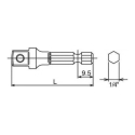 1/4 inch hexagon to 1/4 inch square impact socket adapter, 50 mm, KOKEN [110-50B]