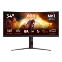 AOC G4 CU34G4 tietokoneen litteä näyttö 86,4 cm (34") 3440 x 1440 pikseliä Wide Quad HD LED Musta, P