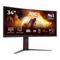 AOC G4 CU34G4 PC lamekuvar 86,4 cm (34") 3440 x 1440 pikslit Wide Quad HD LED Must, Punane AOC G4 CU34G4 PC lamekuvar 86,4 cm (34") 3440 x 1440 pikslit Wide Quad HD LED Must, Punane