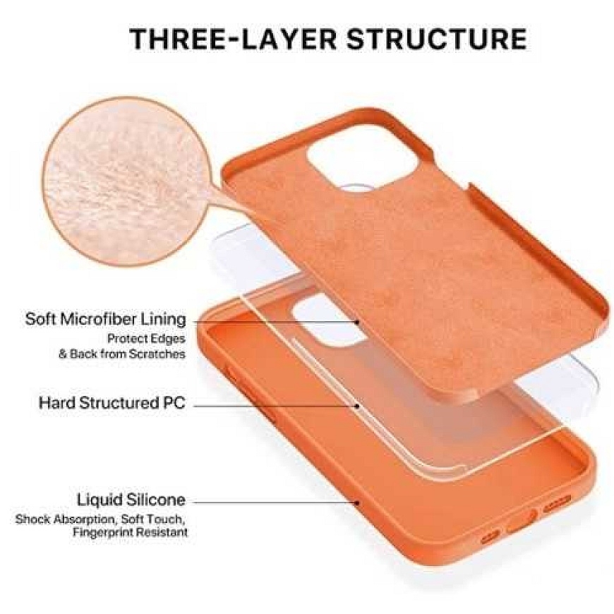 Riff "Minkštas silikono dėklas iPhone 12 Mini" Oranžinis