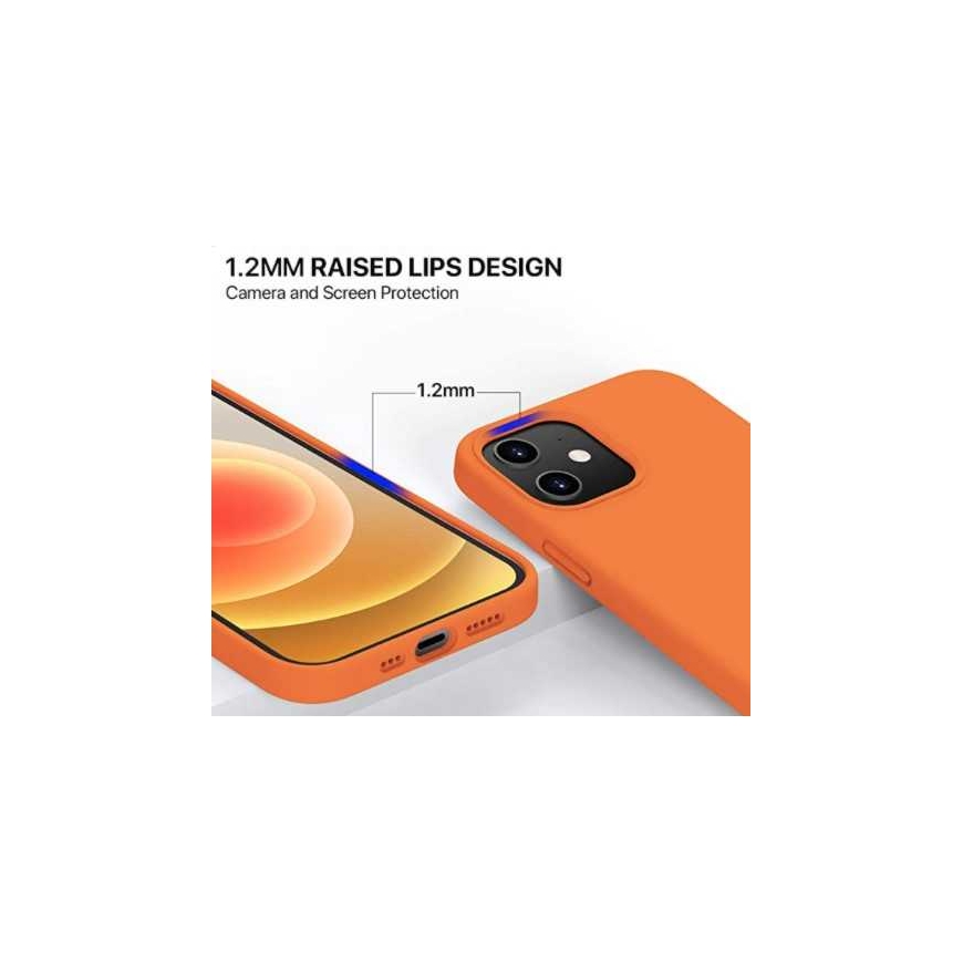 Riff "Minkštas silikono dėklas iPhone 12 Mini" Oranžinis – 2