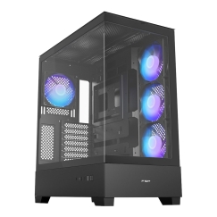 FSP M370-BA Case Midi Tower mITX, mATX, ATX (BTF) Black ARGB Musta