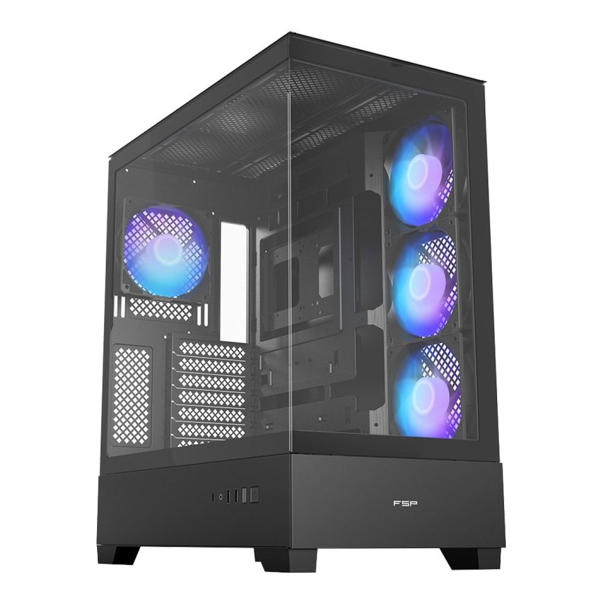 FSP M370-BA Case Midi Tower mITX, mATX, ATX (BTF) Black ARGB Musta