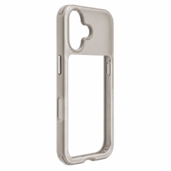 Apple iPhone 17 LiveCase Hybird dėklas Stendas PC+TPU Sidabrinis