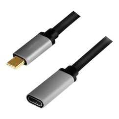 LogiLink CUA0105 USB кабель USB 3.2 Gen 2 (3.1 Gen 2) 0,5 m USB C 10 Gbit/s Черный, Серый
