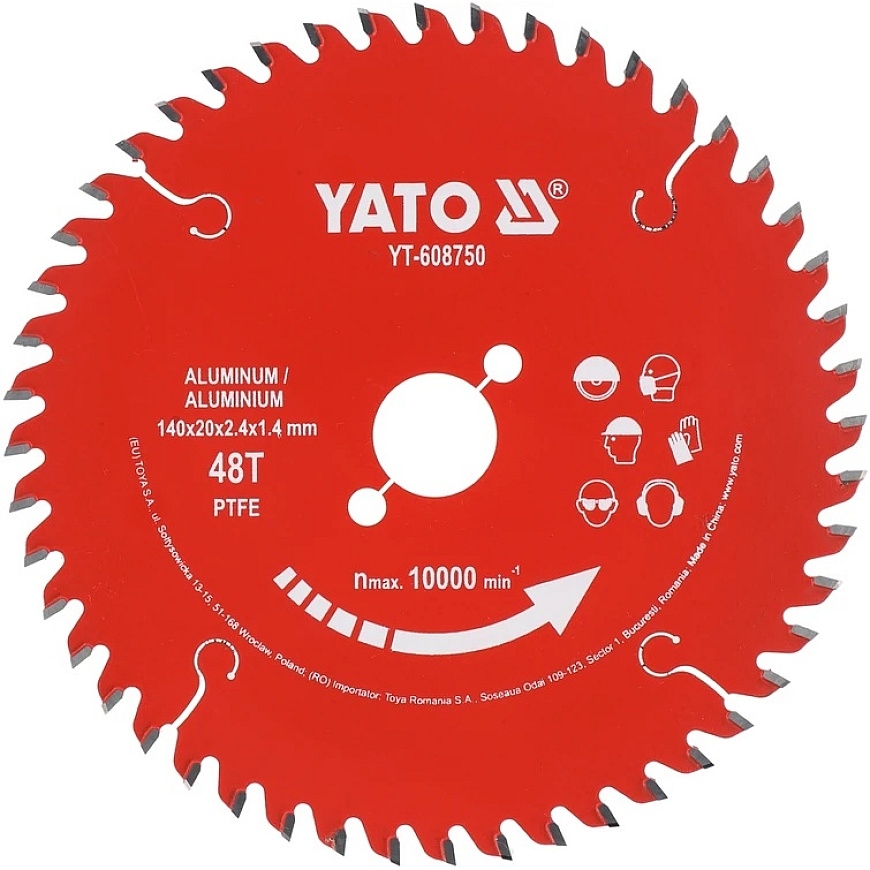 Yato TCT PTFE DISK ALUMIINIUM 140*20*48T