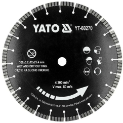 Toya Sa Poland Diamond Cutting Disc for Concrete, Stone, Granite | 350 mm, 25.4 mm Hole (YT-60270)