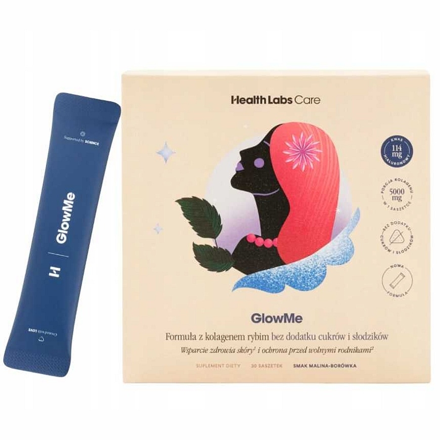 Healthlabs "GlowMe" vaarikate ja mustikate nahahoolduse tugi ja kaitse vabade radikaalide eest, toidulisand, 30 pakki