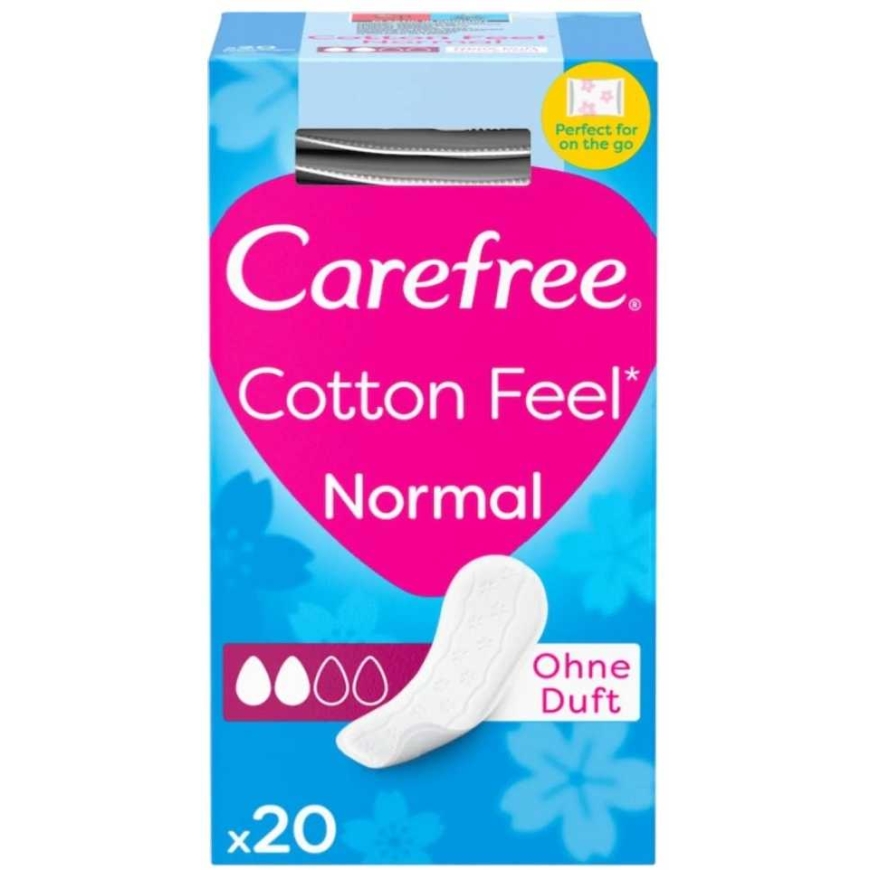 Carefree Cotton Feel bezsmaržīgie higiēniskie ieliktņi Normal 20 gab.