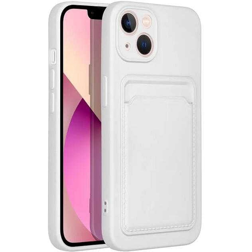 Riff "Card Silicone Case iPhone 15 Plus" Valkoinen