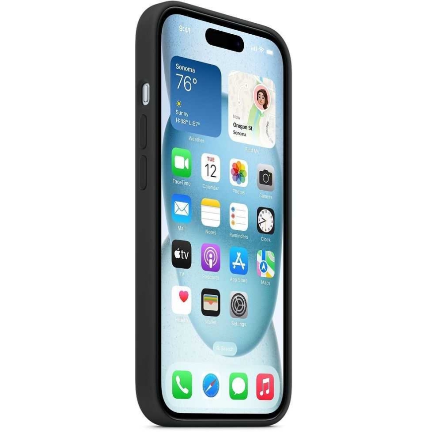 Juodas silikoninis dėklas su MagSafe iPhone 15 (MT0J3ZM/A) iš Apple – 3