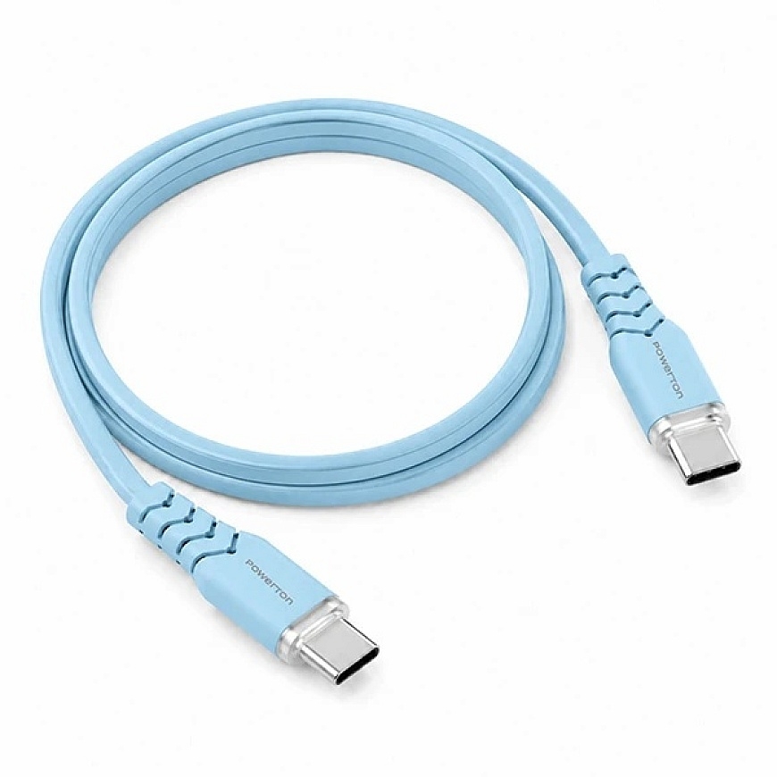 Powerton ENERGY PASTEL EDITION USB-C Cable, 100 W, 1 m, Silicone, Blue