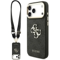 Guess 4G Big Classic Logo suurte rihmade ja metallnuppudega kest iPhone 18 Pro Max / 17 Pro Max jaoks, must Guess 4G Big Classic Logo suurte rihmade ja metallnuppudega kest iPhone 18 Pro Max / 17 Pro Max jaoks, must