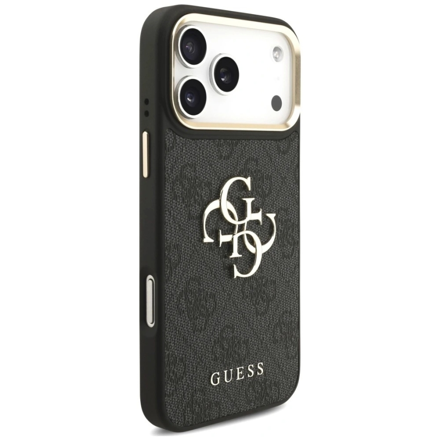 Guess 4G Big Classic Logo -kotelo metallinapeilla iPhone 18 Pro Max / 17 Pro Max:lle, must – 5