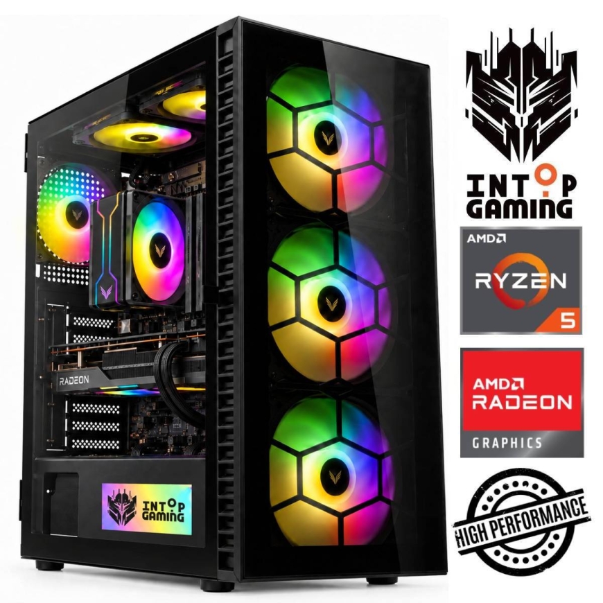 INTOP Ryzen 5 7500X3D 32GB DDR5 500SSD M.2 NVME RX9060XT 16GB no-OS