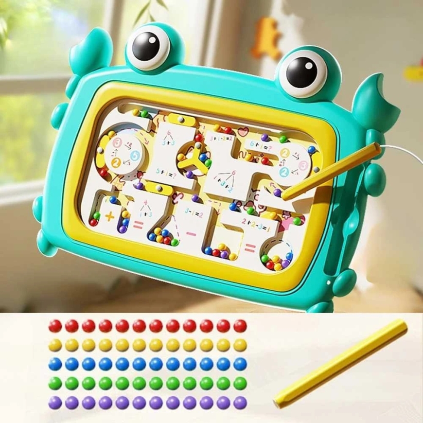 Magnetinė Montessori lavinamoji lenta su labirintu Krabas Woopie – 3