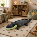 Lean Toys Plush Crocodile, Gray, 90 x 30 x 25 cm Lean Toys Plush Crocodile, Gray, 90 x 30 x 25 cm