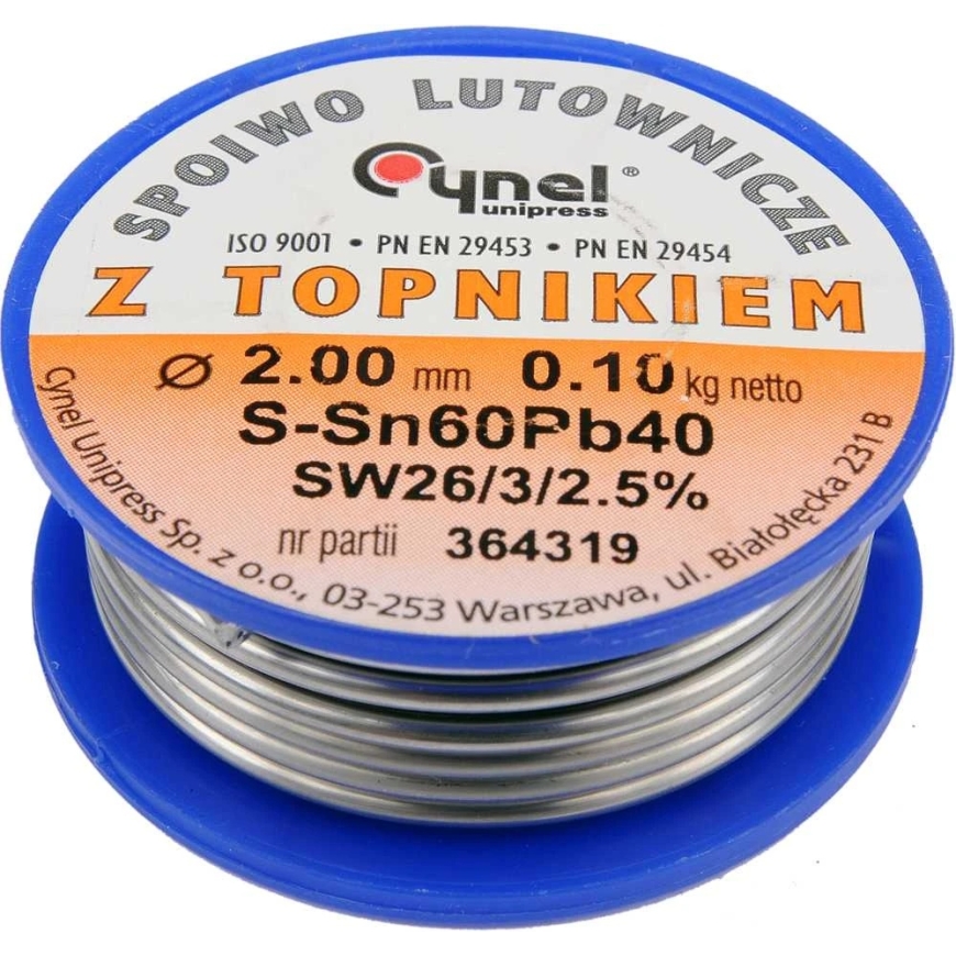 Vorel Toya Sa Poland Lead Wire Ø 2.00mm. 100g with Flux (76818) – 3