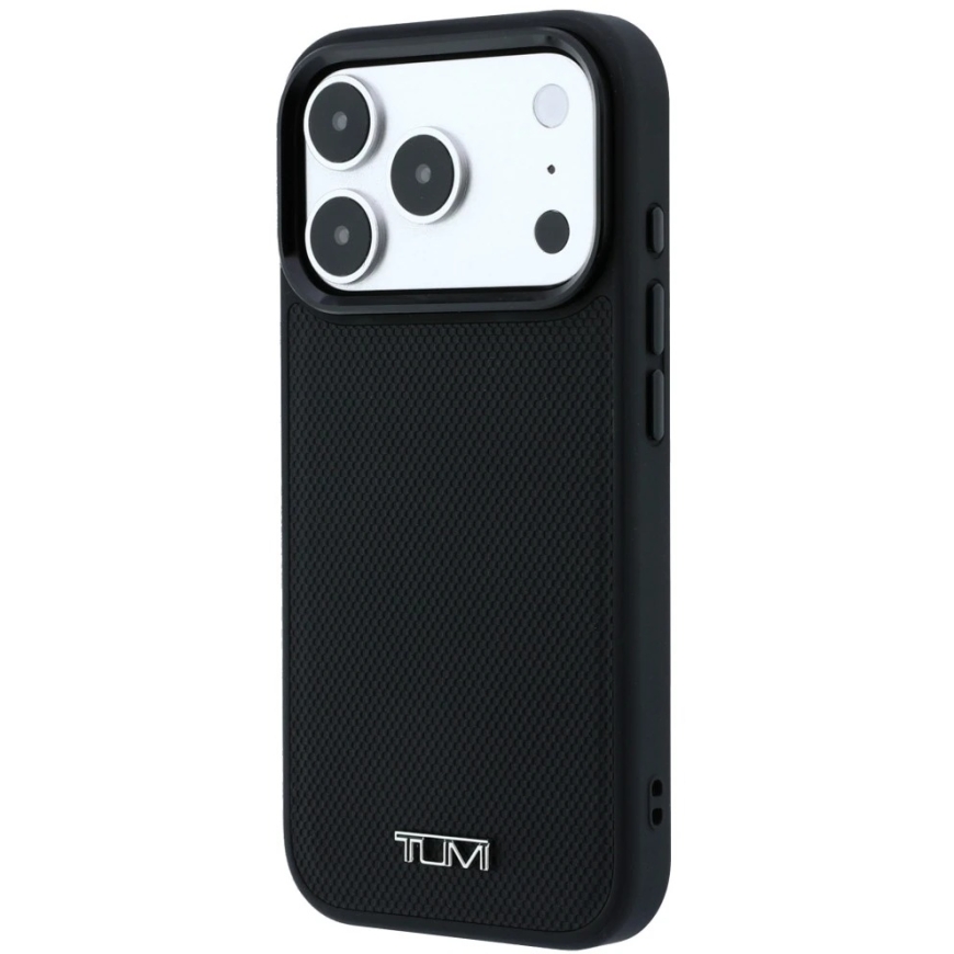 Tumi ādas "Ballistic Pattern" MagSafe vāks iPhone 18 Pro / 17 Pro, melns – 3