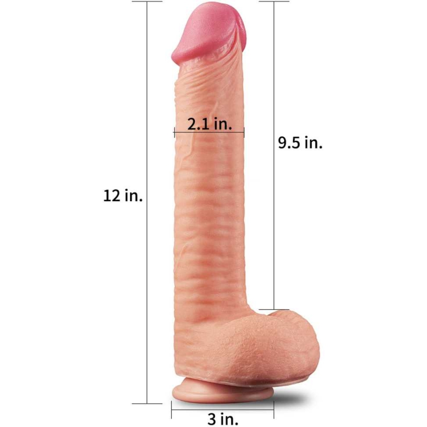 Lovetoy Large Realistic Appearance Suction Cup Dildo 30 cm – 3