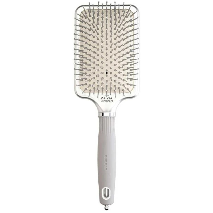 Olivia Garden Expert Care suorakulmainen harja nailonharjaksilla Hopea L