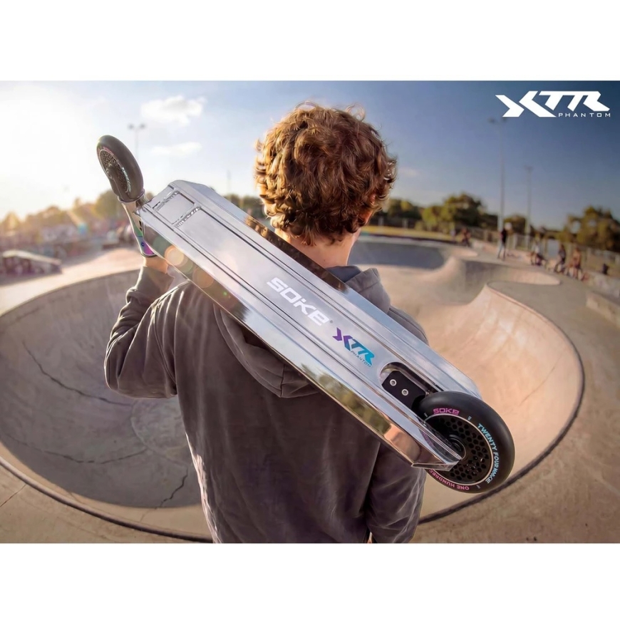 Profesionalus SOKE XTR sidabrinis ir juodas paspirtukas – 4