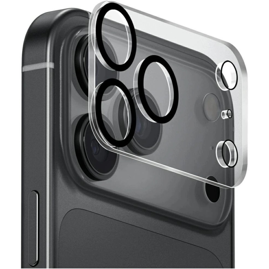 UNIQ Optix Clearshield Frameguard kameran linssin suoja iPhone 17 Pro Max:lle, kirkas ja aplikaattorilla