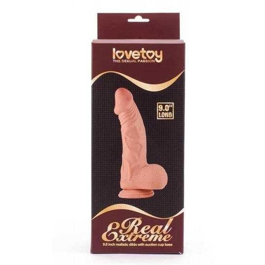 Lovetoy 9 collu īsts ekstremāls dildo ar mīkstu ādu