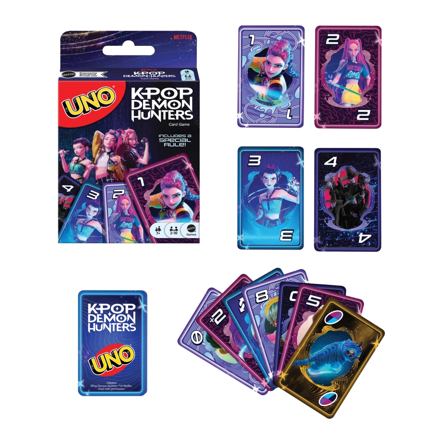 Mattel Games UNO K-pop Demon Hunters Kortų žaidimas Atsikratymas – 2
