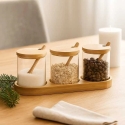Керамические баночки для специй Zassenhaus Bamboo YULEA, 3 x Ø 8,5 см, на бамбуковой основе Керамические баночки для специй Zassenhaus Bamboo YULEA, 3 x Ø 8,5 см, на бамбуковой основе