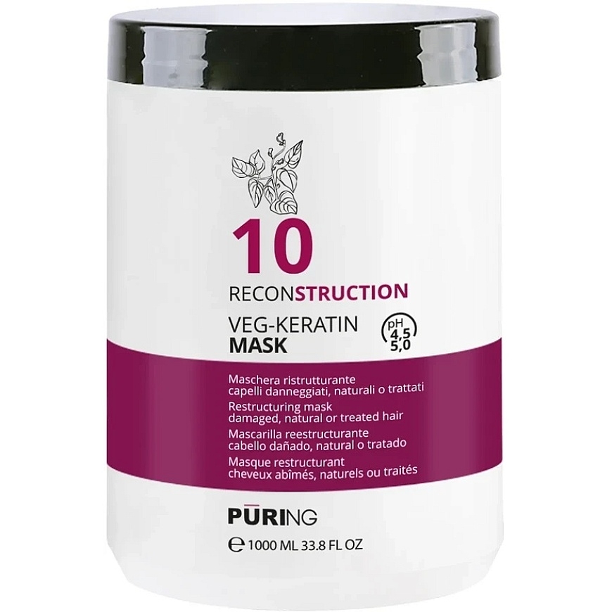 PURING 10 Reconstruction Veg-Keratin Mask hair mask, 1000 ml