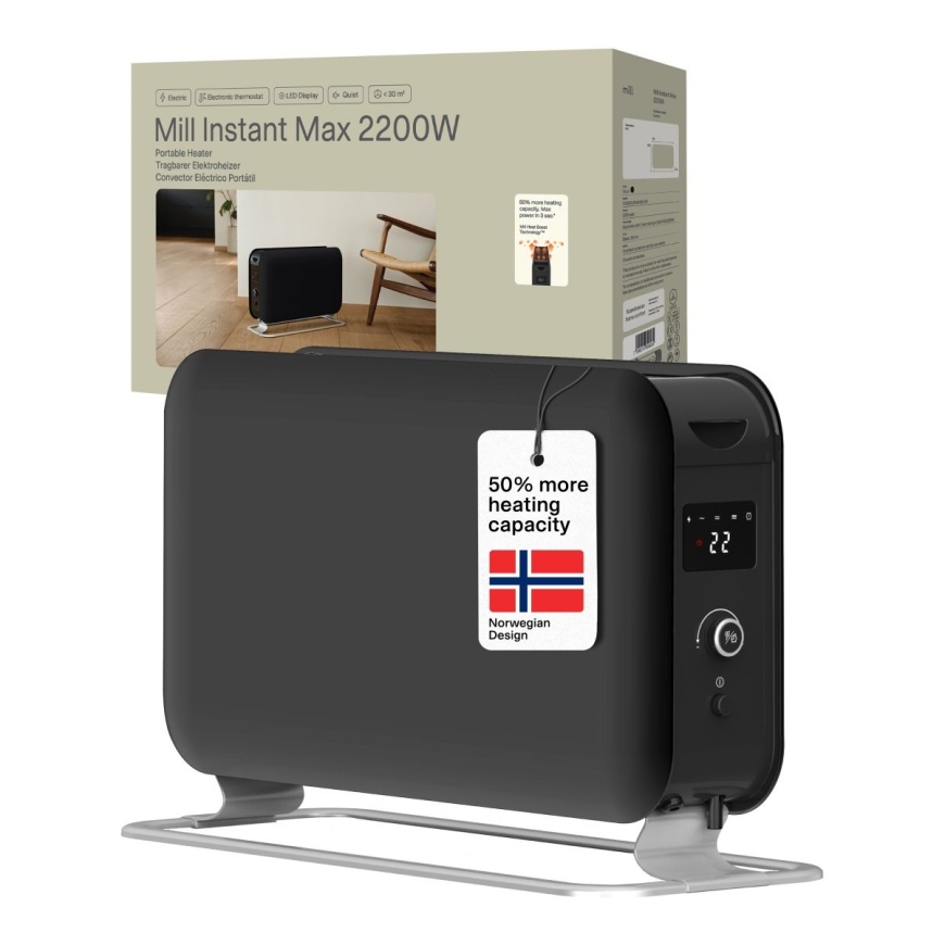 Instant Max LED Portable Convection Heater, 2200 W, Black