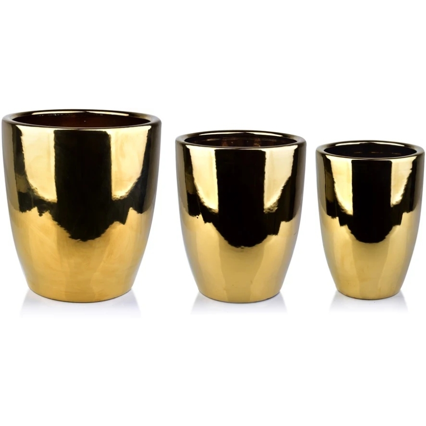 Mondex Since 1986 NEVA GOLD 3 keraminių užvalkalų rinkinys 39x39x42cm 32x32x38.5cm 26x26x35cm