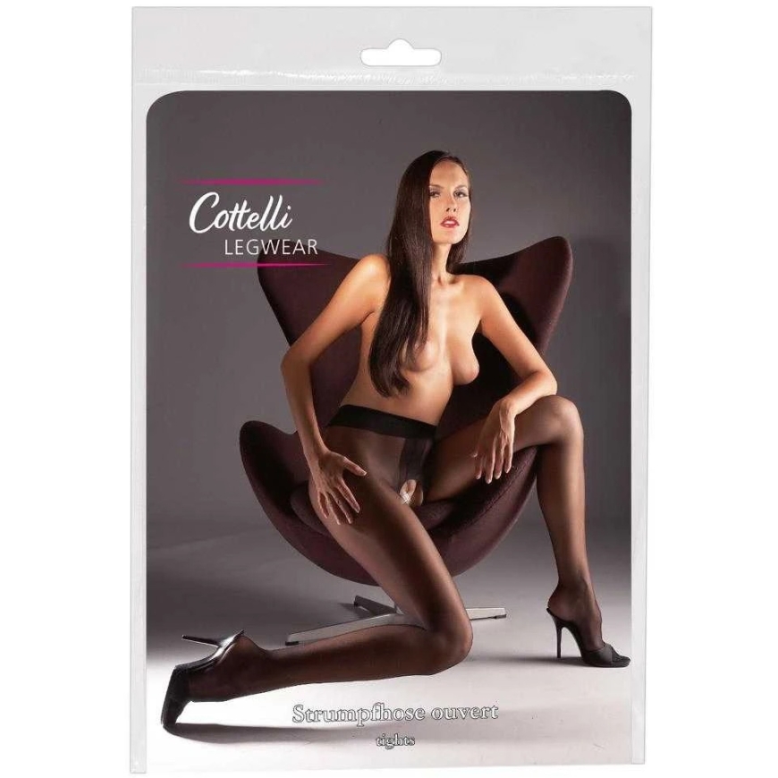 Cottelli Legwear Crotchless Tights black 2 – 5
