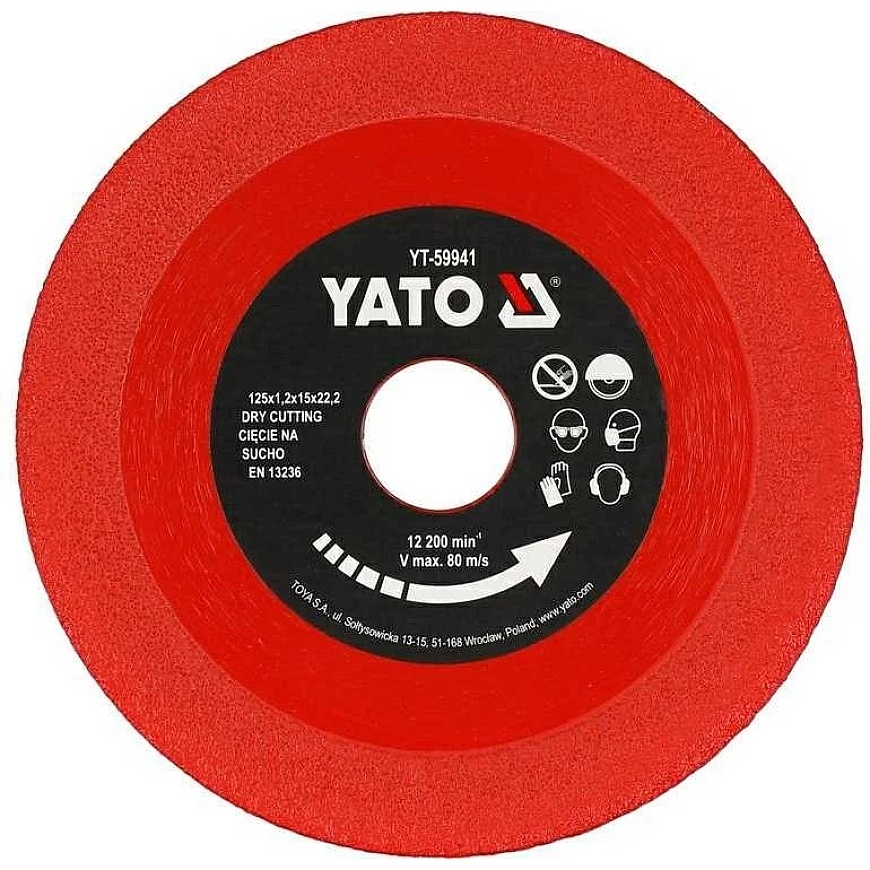 Yato Toya Puolan Timanttiviilalevy | lasi, laatat | 125 mm X 1.2 X 22,23 mm (YT-59941)