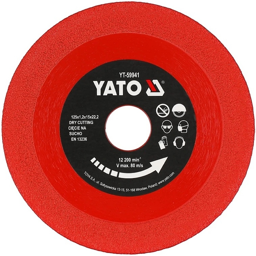 Yato Toya Poola Diamond Lõikeketas | klaas, plaadid | 125 mm X 1.2 X 22,23 mm (YT-59941) – 2