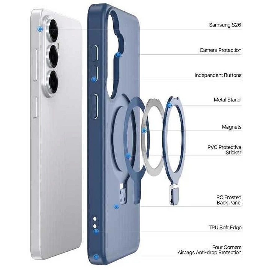 Dux Ducis Yind Magnetic Stand vāciņš Samsung S942 S26 tumši zils – 3