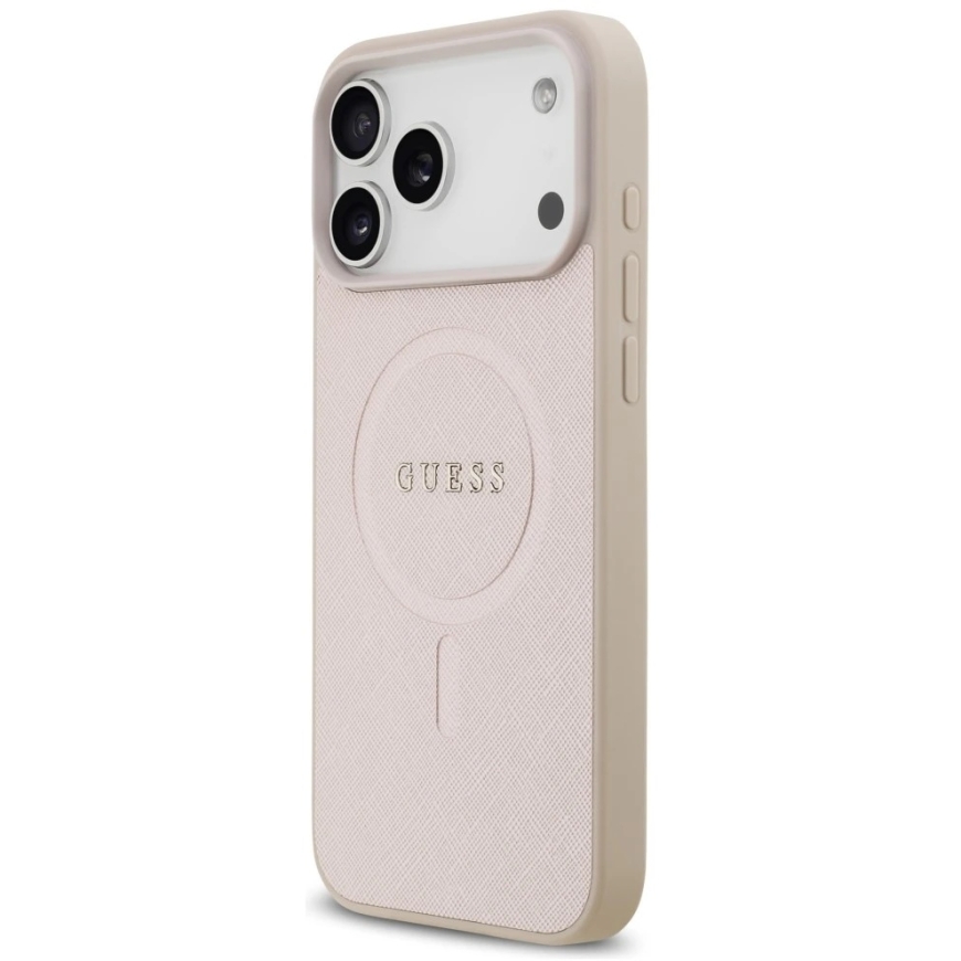 Guess Saffiano Classic Logo MagSafe kest iPhone 18 Pro Max / iPhone 17 Pro Max - Roosa – 3