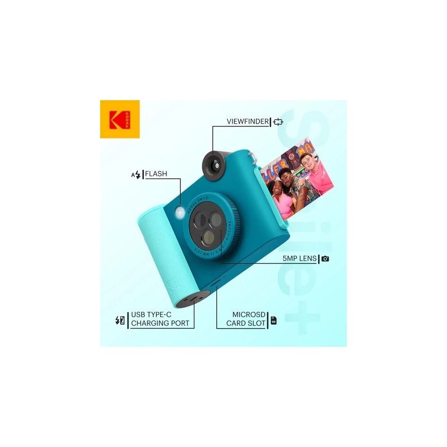 Kodak SMILE+ Hetkikamera, 2x3'', Sininen – 2
