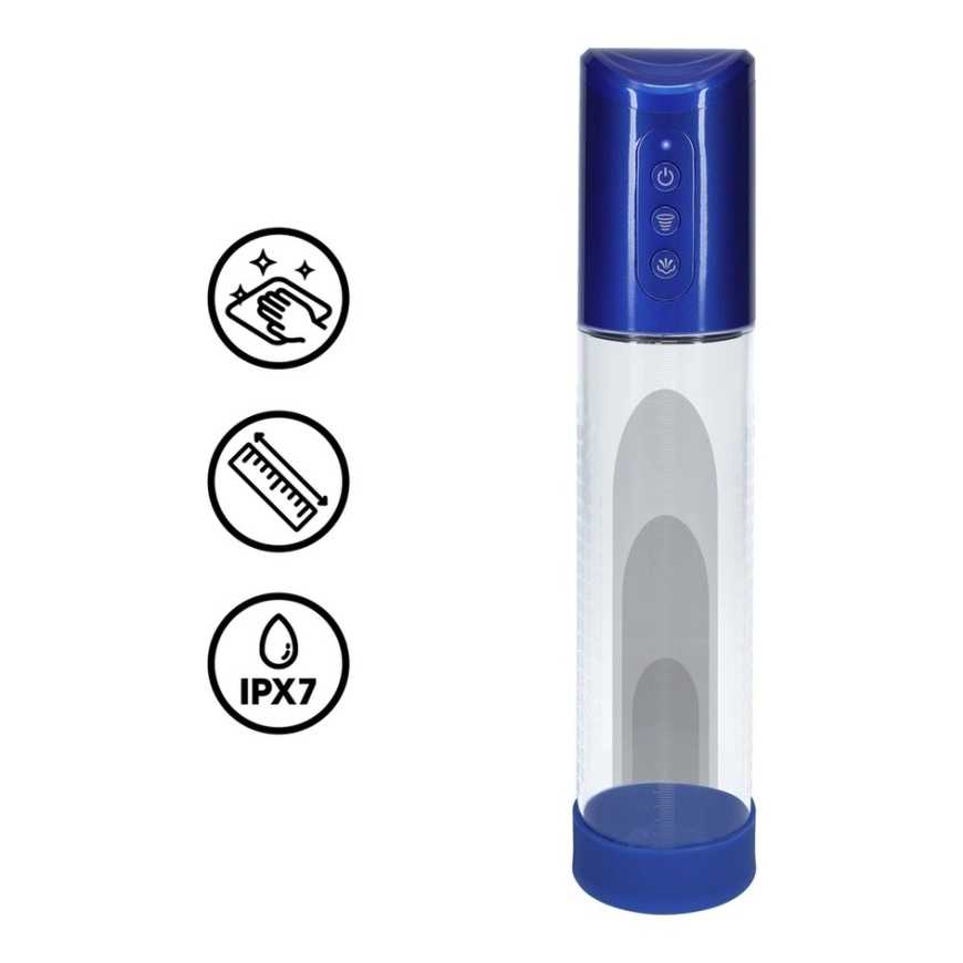 Pumped By Shots HyperPump - rechargeable penis pump - metal blue