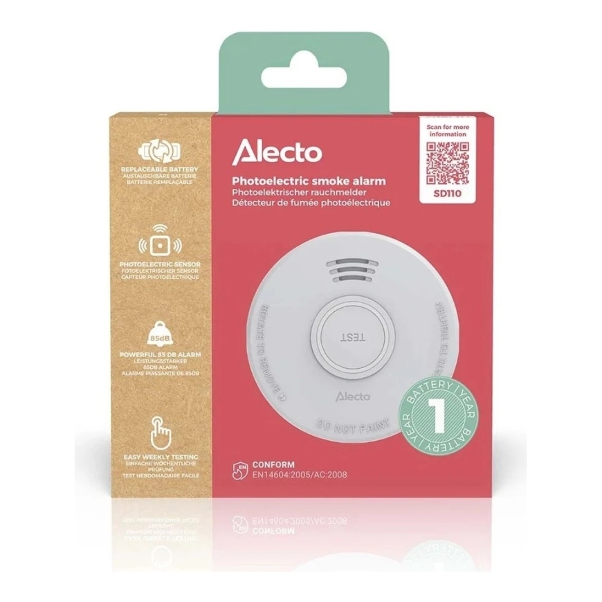 Alecto dūmu detektors ar baterijām (SD110) – 4