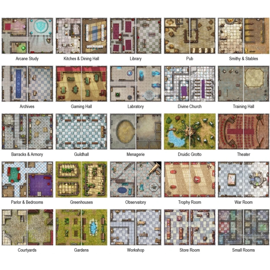 Loke Battlemats Loke Battle Mats: Big Book of Battle Mats - Bastions & Strongholds – 3