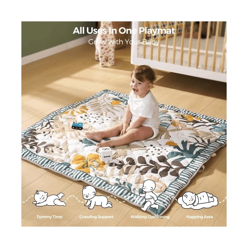 Momcozy Grindų Žaidimų Kilimėlis Žalias Miškas – 3