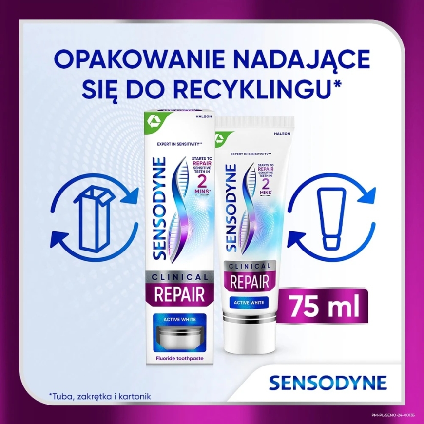 GSK Sensodyne kliiniline hambavaht „Active White“ fluori sisaldav, 75 ml – 2