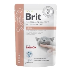 BRIT VD Renal kaķu maisiņš - mitrā kaķu barība - 12x85g